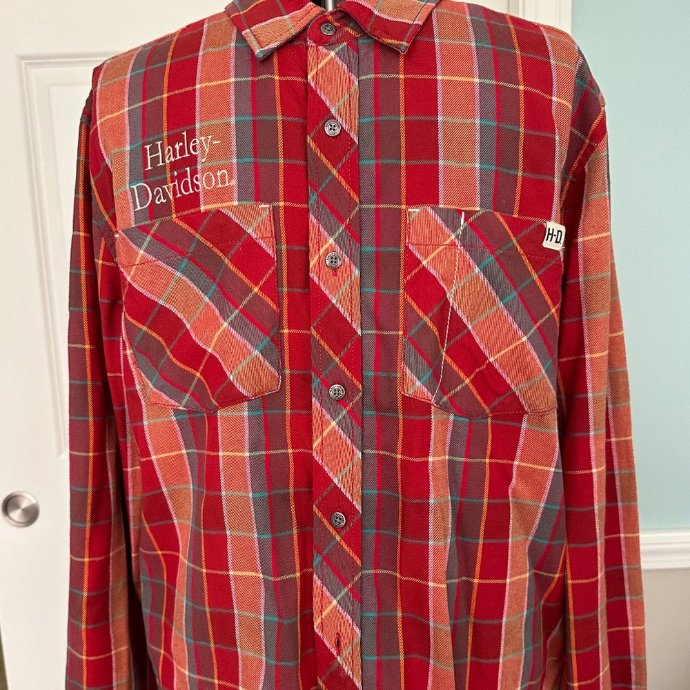 Harley-Davidson, plaid button down, Mens L